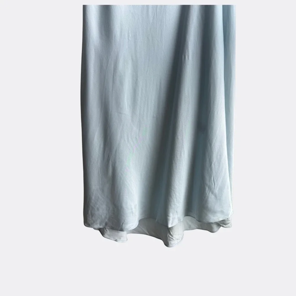 NWT A.L.C. Penny Satin Maxi Dress Cascade Blue sz 0 - Picture 7 of 9